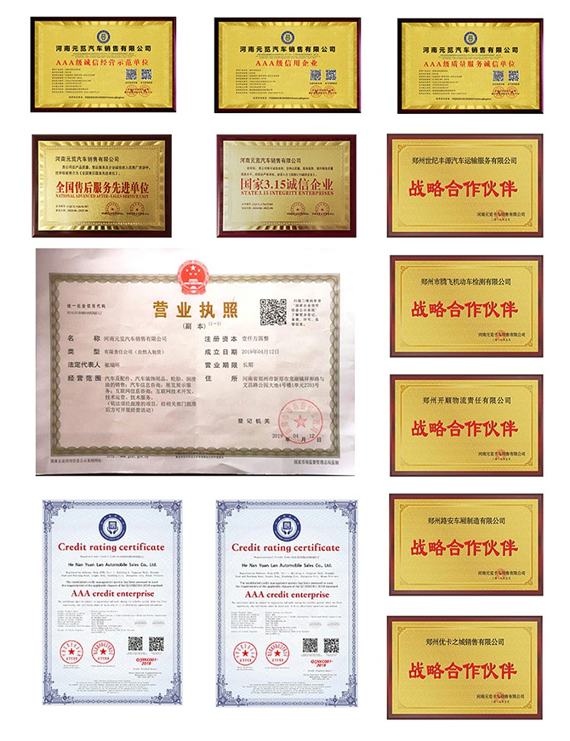 河南元览荣誉资质展示